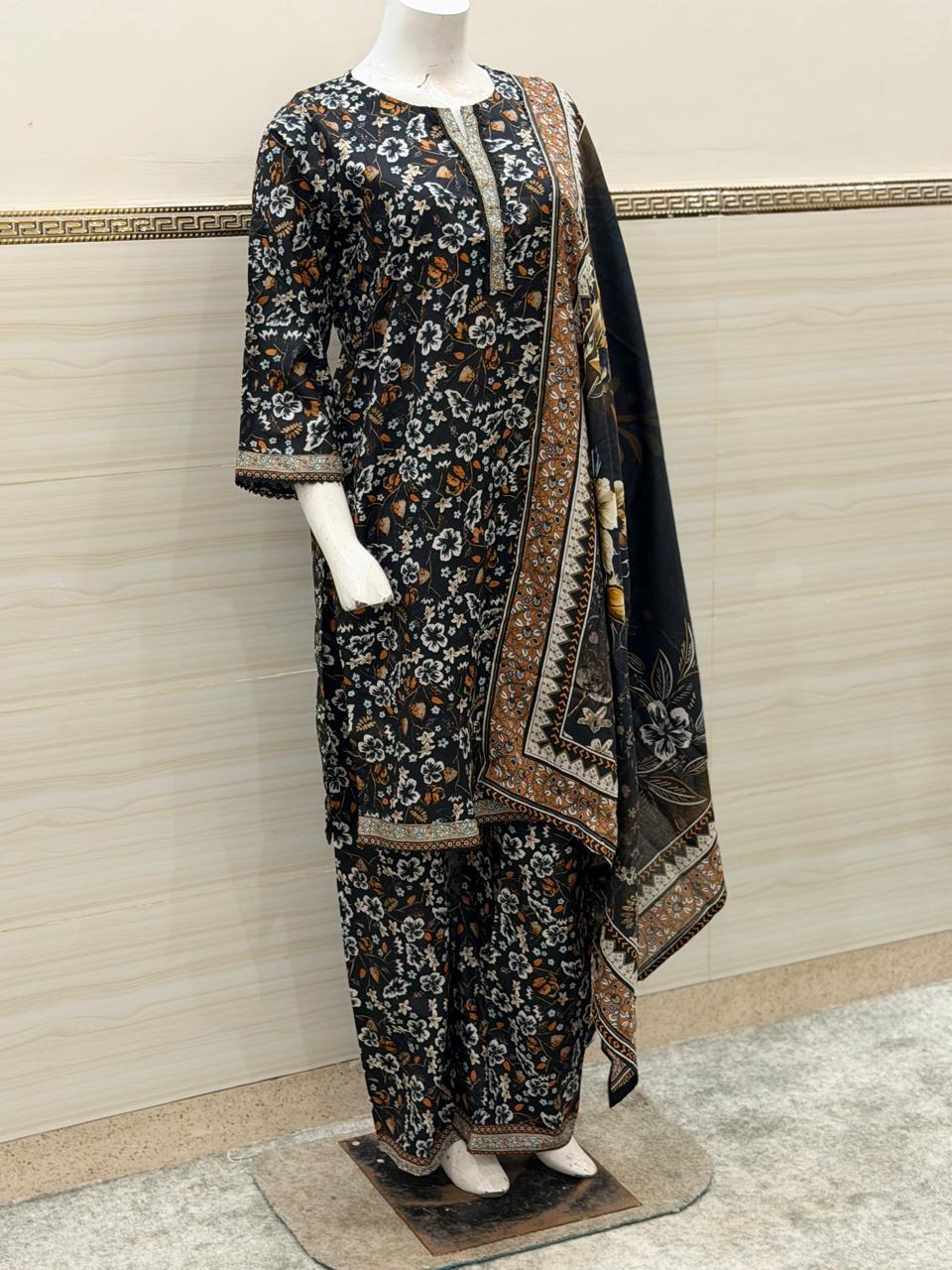 Midnight Ochre Wildflower 3-Piece Suit