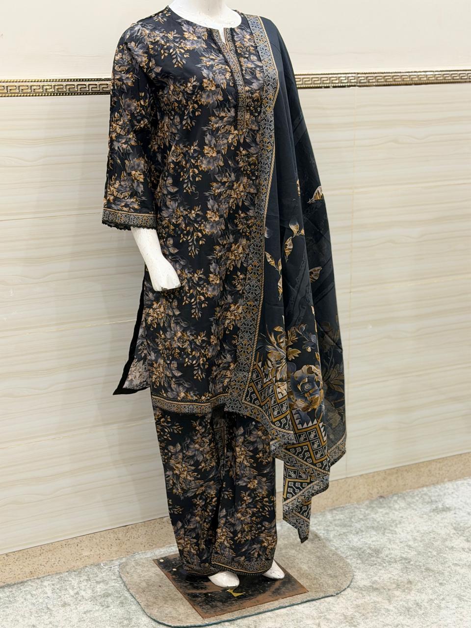 Midnight Gilded Bloom 3-Piece Suit