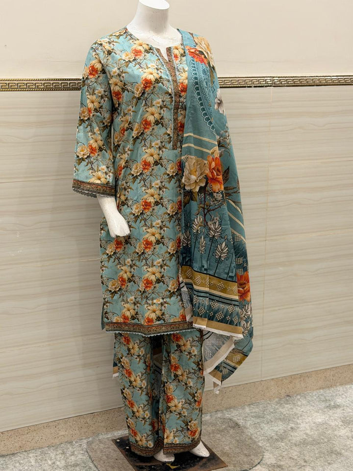 Sky Blue & Marigold 3-Piece Suit