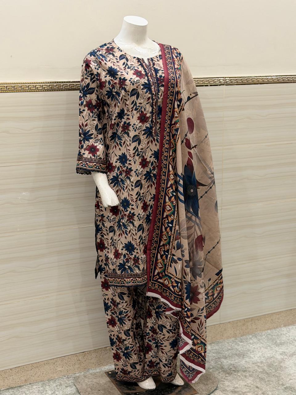 Midnight Maroon & Slate 3-Piece Suit