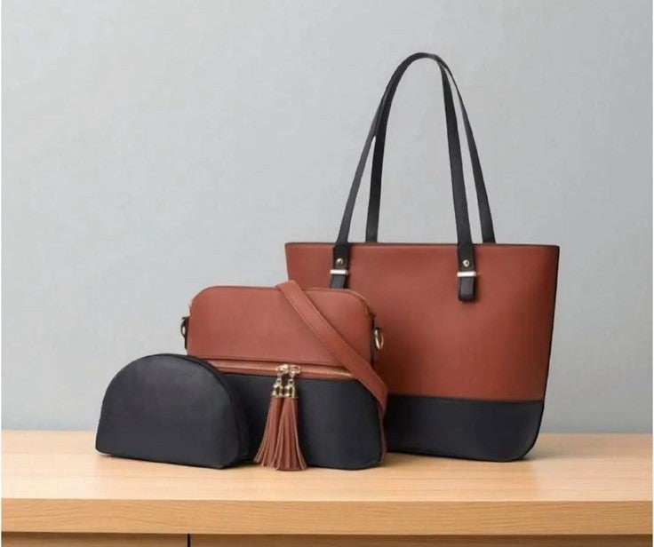 Midnight Garnet – 3-Piece Luxury Handbag Set