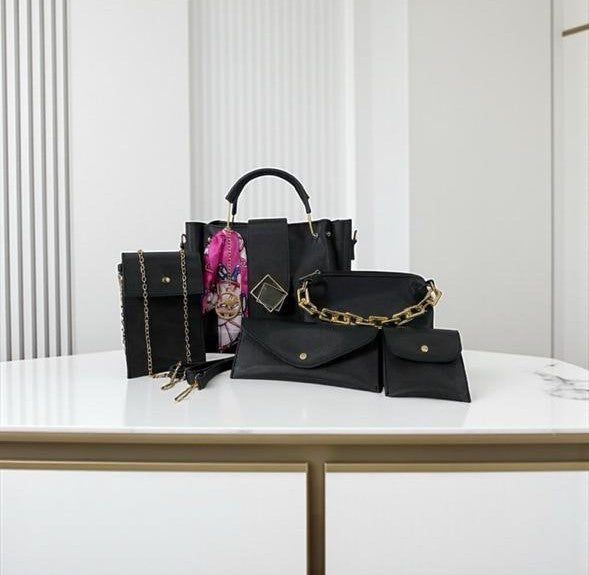 Cream Elegance – 5-Piece Essential Handbag Collection