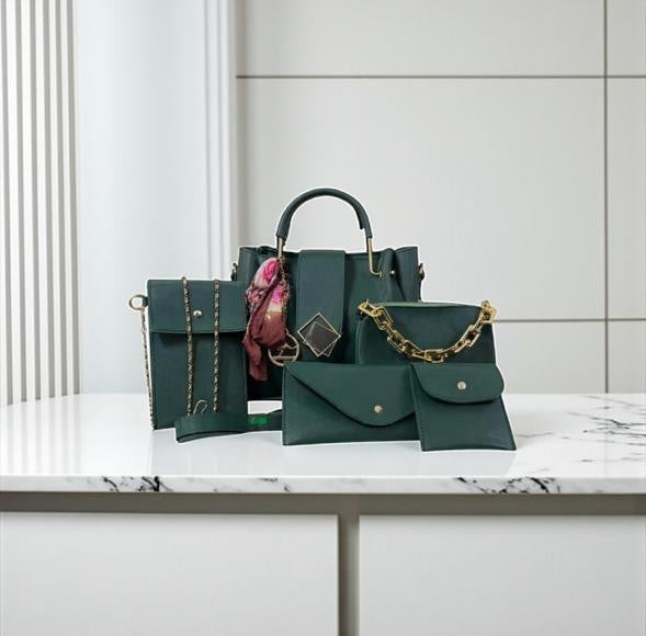 Cream Elegance – 5-Piece Essential Handbag Collection