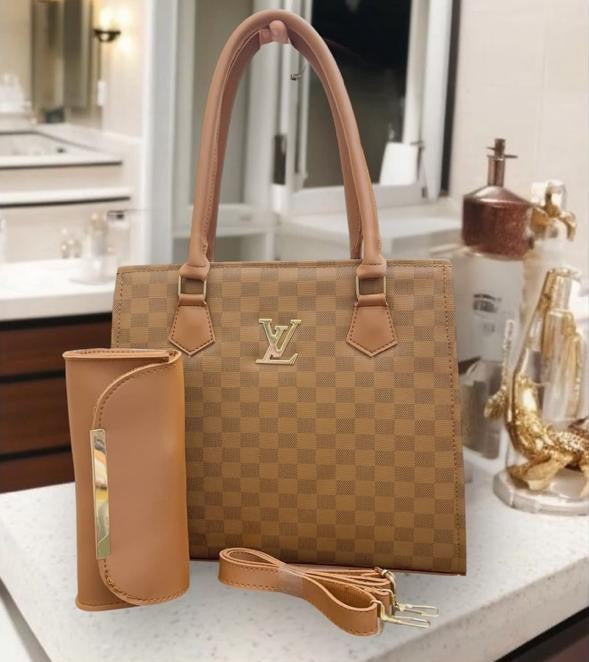 Elite Checkered – 2-Piece Luxury Tote & Wallet Set