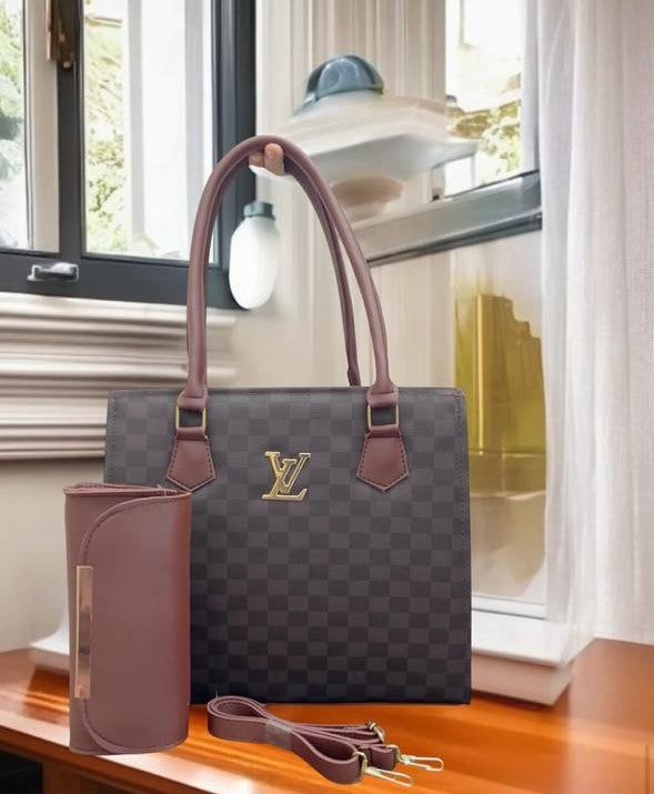 Elite Checkered – 2-Piece Luxury Tote & Wallet Set