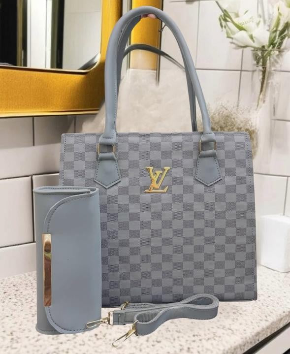 Elite Checkered – 2-Piece Luxury Tote & Wallet Set