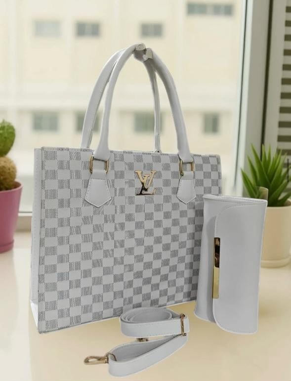 Elite Checkered – 2-Piece Luxury Tote & Wallet Set