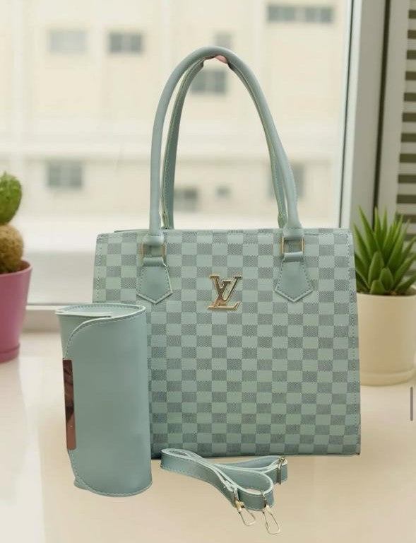 Elite Checkered – 2-Piece Luxury Tote & Wallet Set