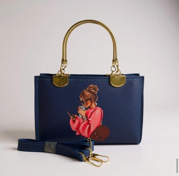 Urban Chic – Illustrated Top-Handle Handbag