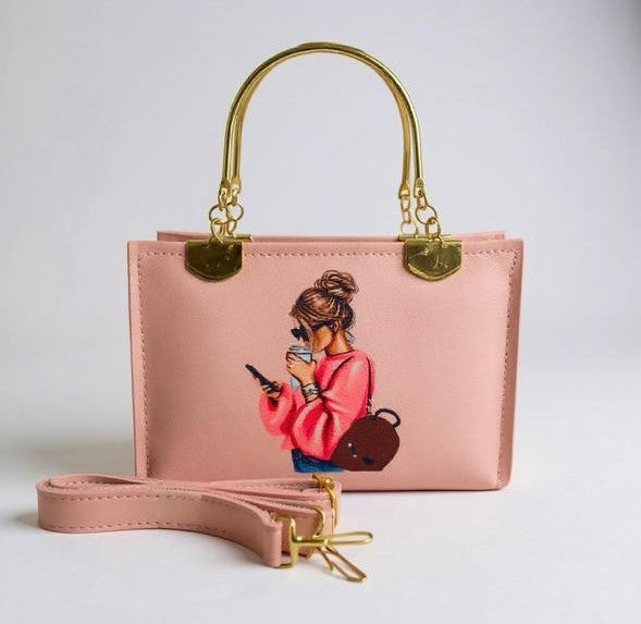 Urban Chic – Illustrated Top-Handle Handbag