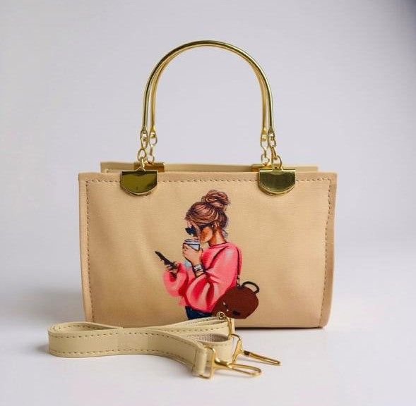 Urban Chic – Illustrated Top-Handle Handbag