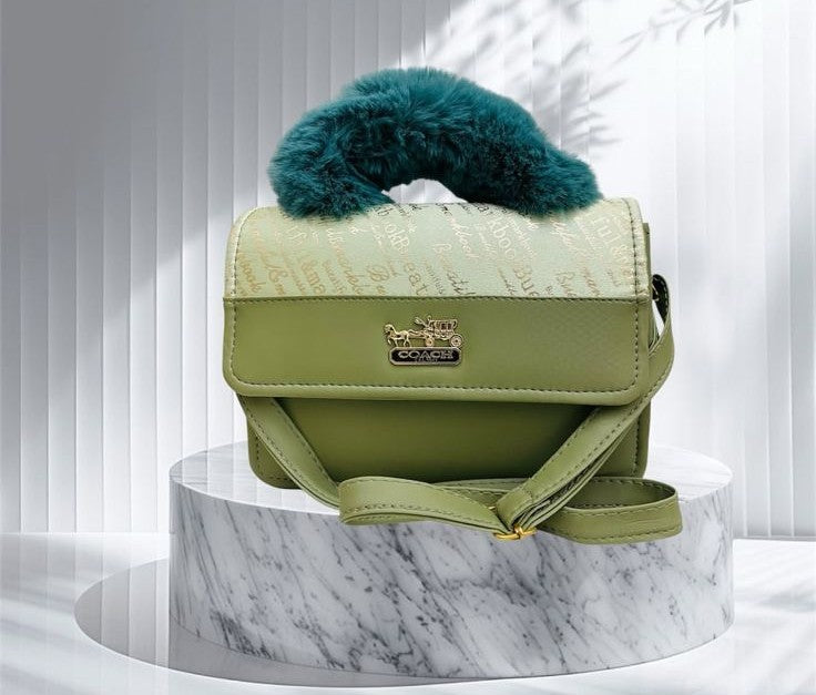 Ruby Muse – Crimson Script Plush Handle Bag