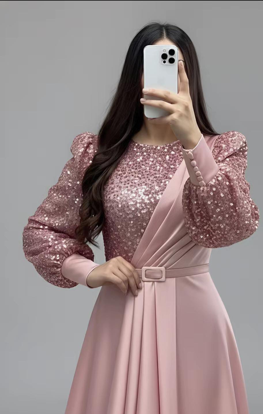 Celestial Sequin & Satin Gala Gown