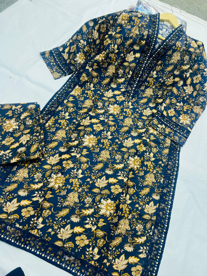 Artisanal Mirror-Work & Floral 2-Piece Stitched Collection