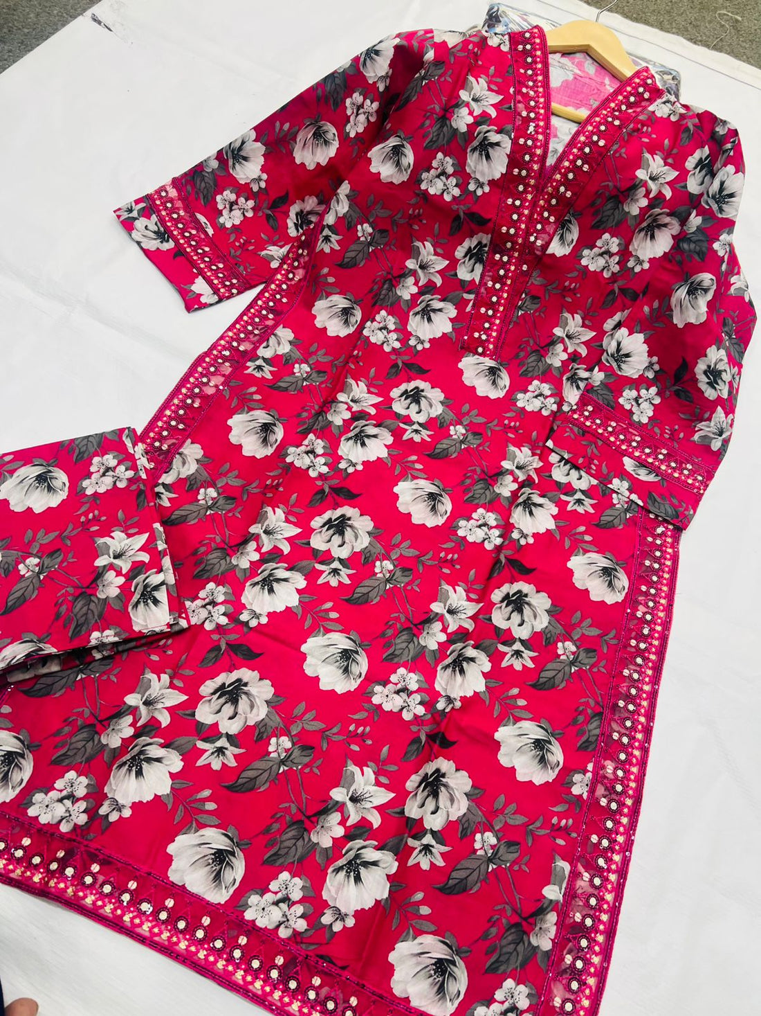 Artisanal Mirror-Work & Floral 2-Piece Stitched Collection