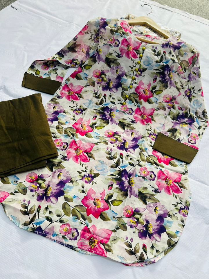 Summer Meadow & Indigo 2-Piece Stitched Suit