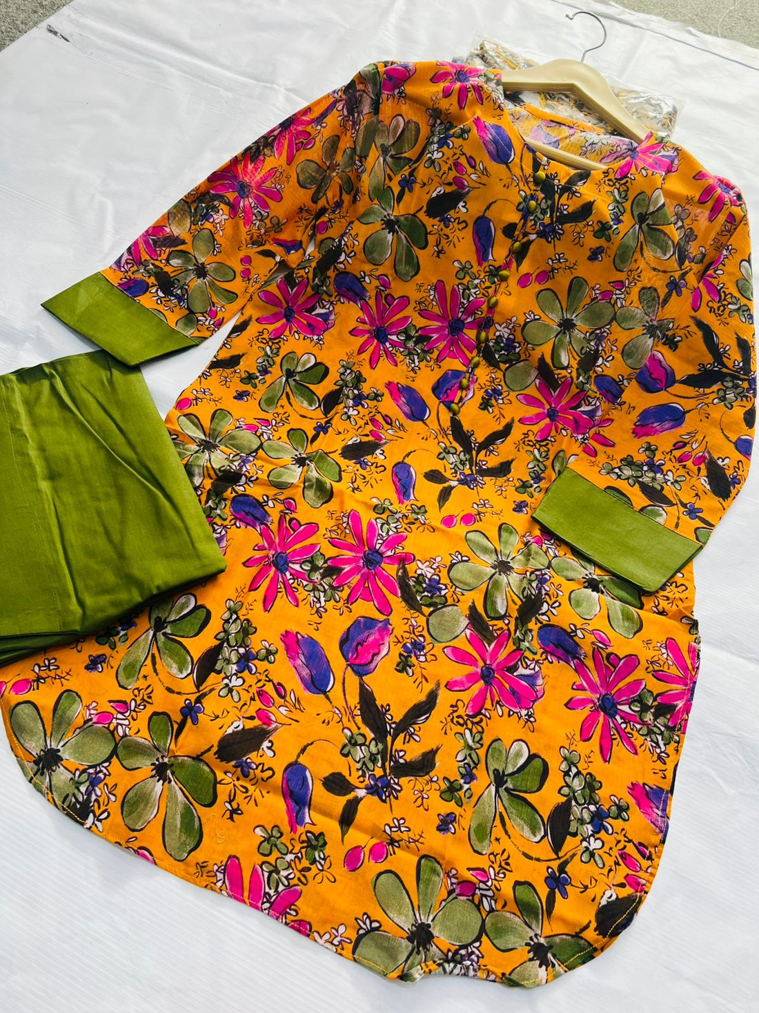 Rustic Ochre & Orchid Blossom 2-Piece Stitched Suit