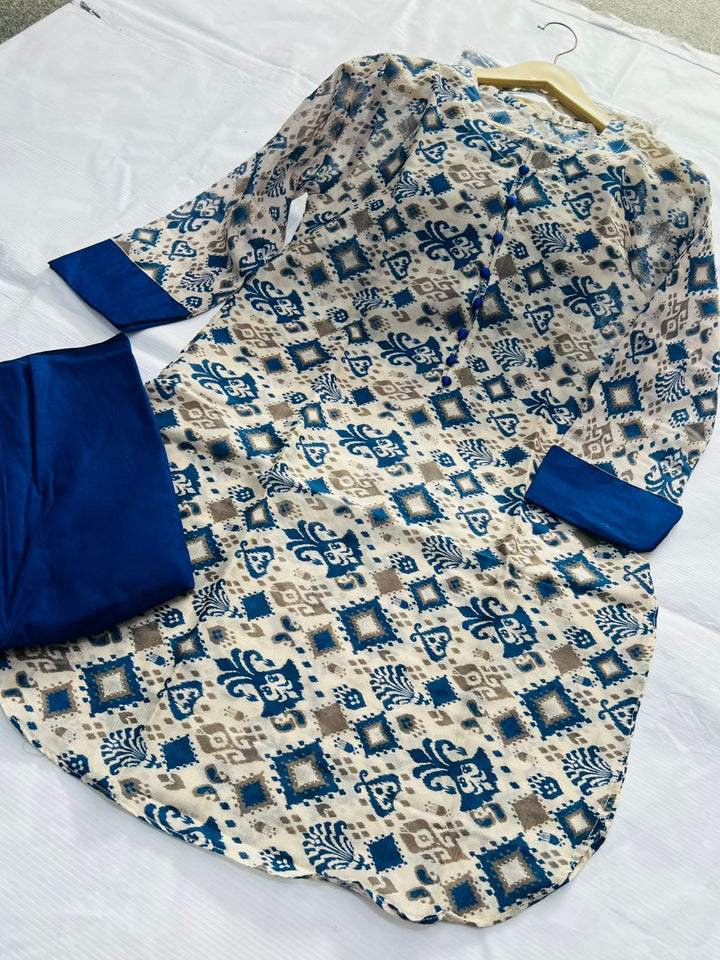 Royal Ikat & Sapphire 2-Piece Stitched Suit