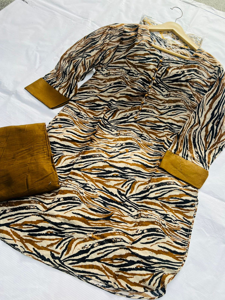 Zebra Fusion & Ochre 2-Piece Stitched Suit