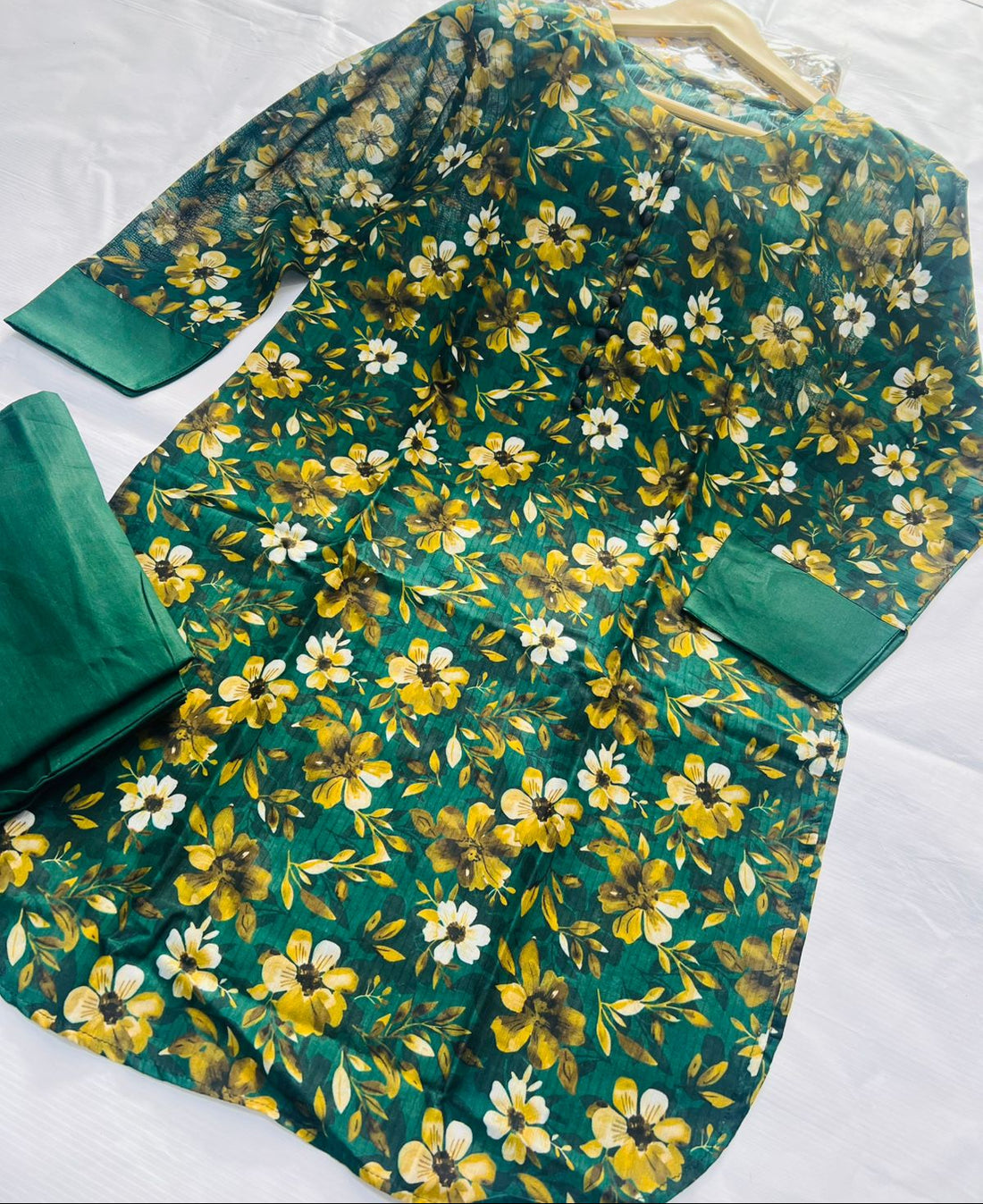 Evergreen Orchard & Amber Bloom 2-Piece Stitched Suit