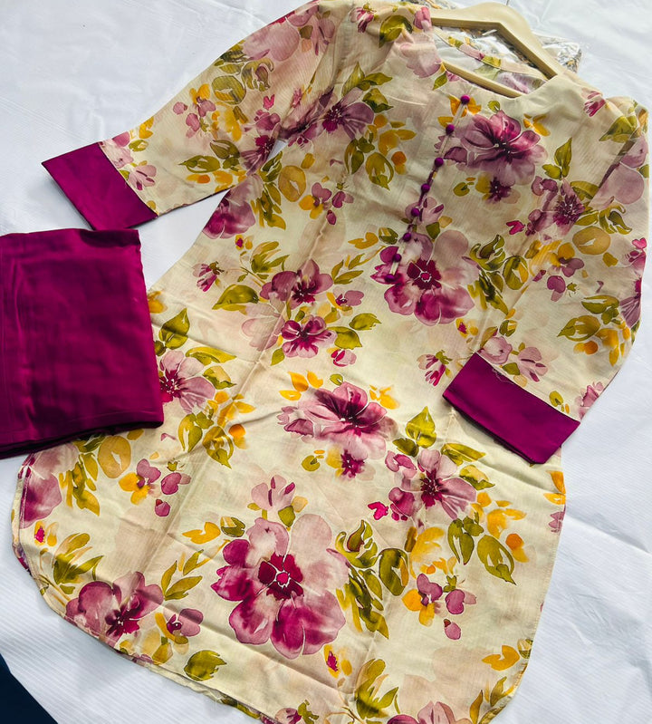 Sandy Lavender & Wildwood Bloom 2-Piece Stitched Suit