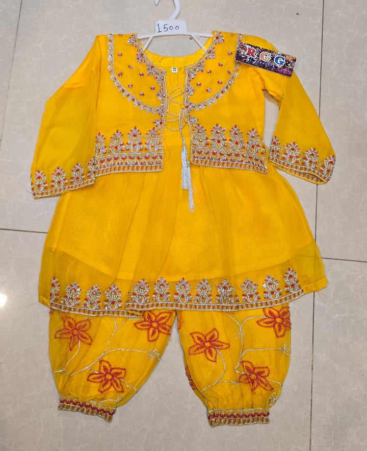 Girls' Festive Chiffon Sharara & Dhoti-Style Collection