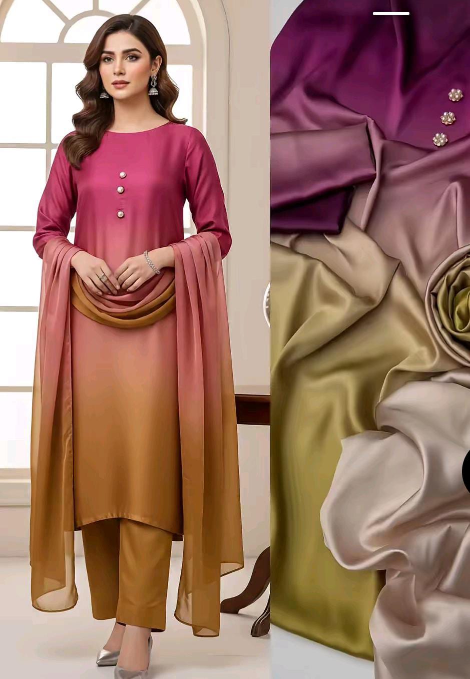 Luxe Ombré Silk Tunic Set