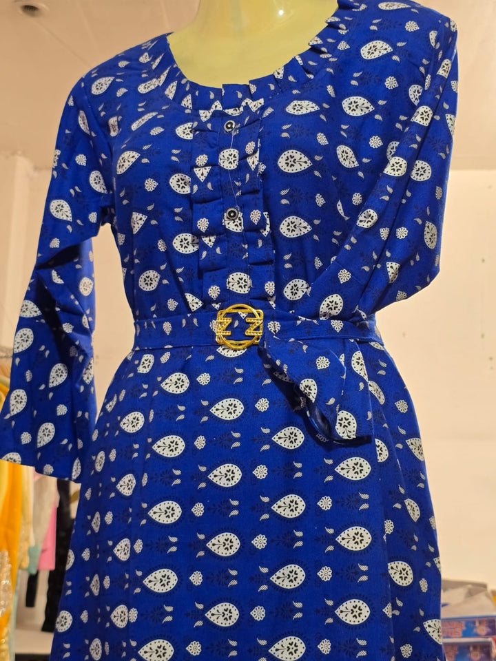 Midnight Heart-Print Smocked Maxi Dress